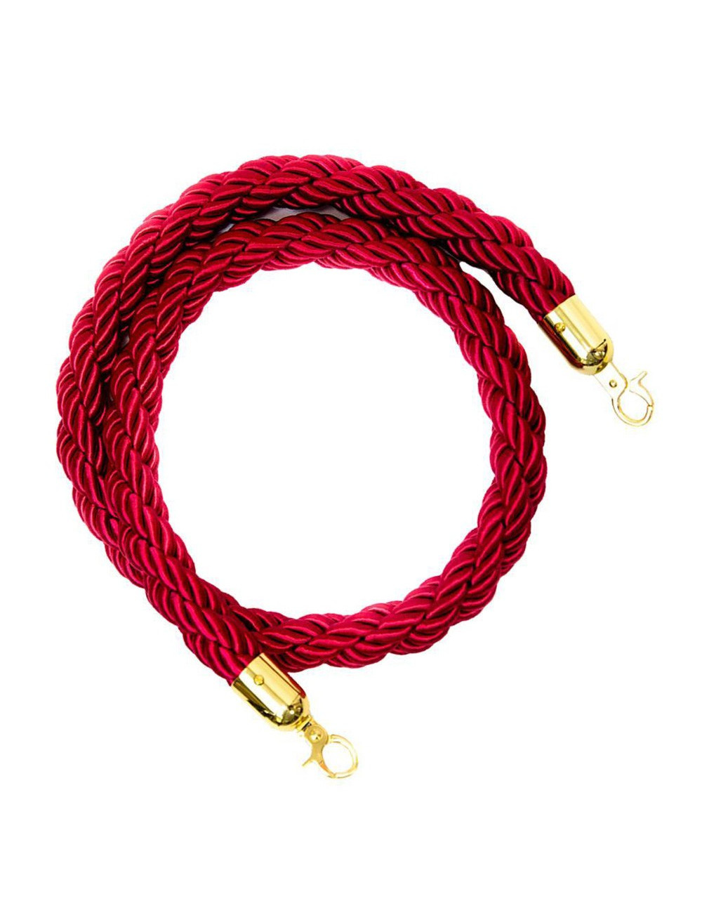 TWISTED ROPE RED WITH SILVER HOOK
