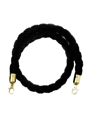 TWISTED ROPE BLACK WITH SILVER HOOK