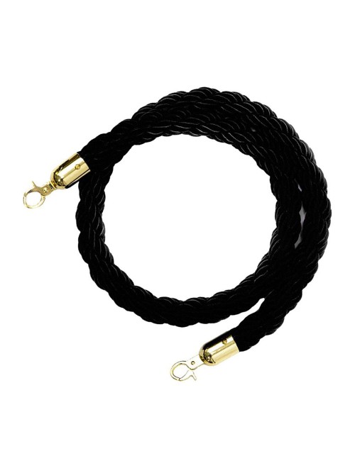 TWISTED ROPE BLACK WITH SILVER HOOK