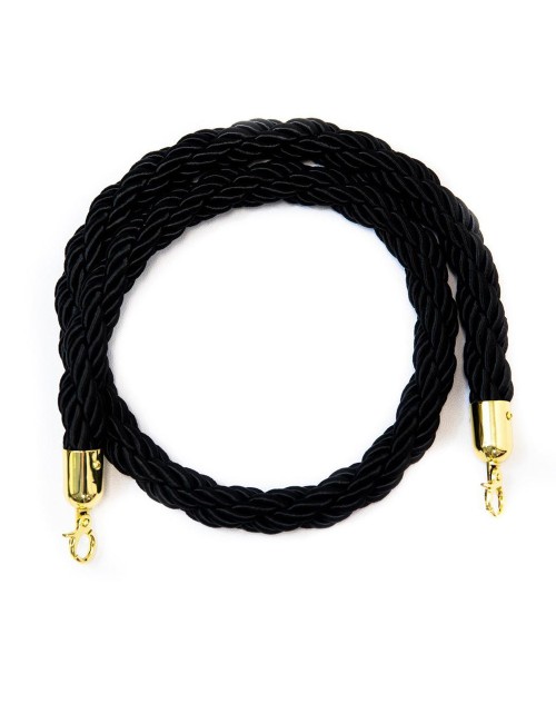 TWISTED ROPE BLACK WITH SILVER HOOK