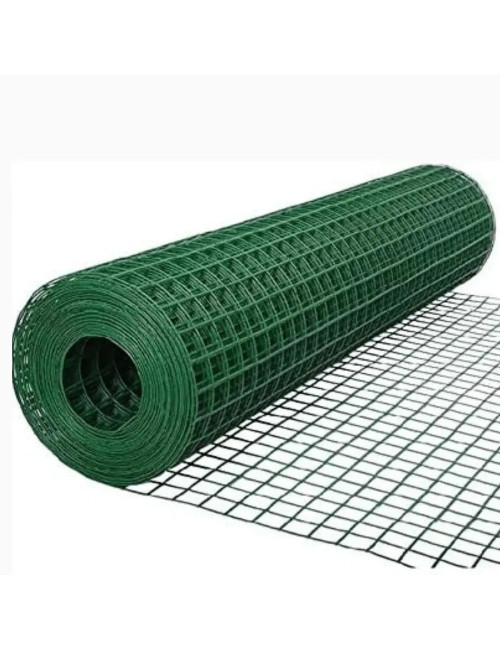 PVC COATED WELDED MESH GREEN 21G x 1/4" x 1/4" x 1 x 25 MTR