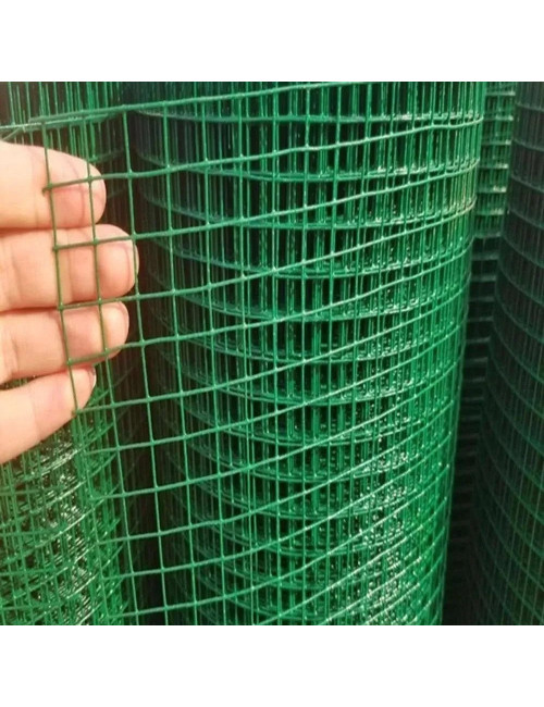 PVC COATED WELDED MESH GREEN 21G x 1/4" x 1/4" x 1 x 25 MTR