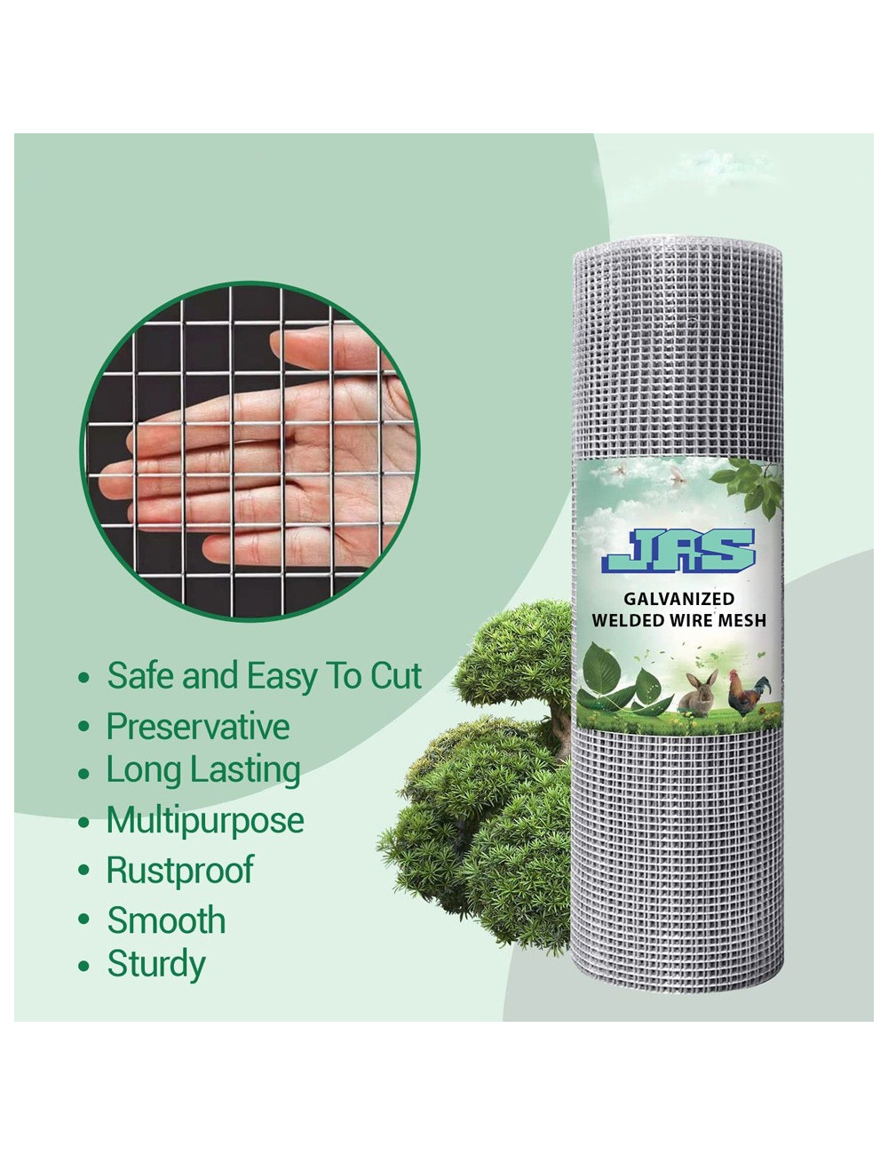 ELECTRO GALV WELDED MESH B/W 16G x 3/4" x 2 x 25 MTR