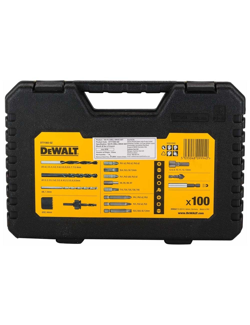 DEWALT 100PC DRILL DRIVE SET DT71563-QZ