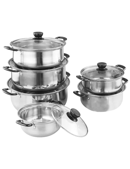 Steel cookware set 12 pieces CP1257