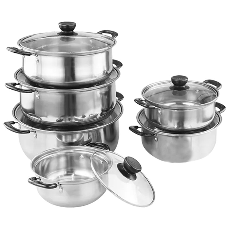 Steel cookware set 12 pieces ASP12-880