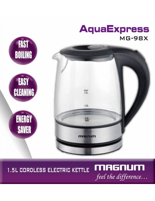 MAGNUM CORDLESS GLASS KETTLE 1.5 LTR.