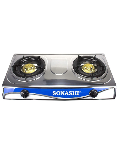 SONASHI TWO GAS BURNER /LPG GAS USE/ DURABLE STAINLESS STEEL BODY