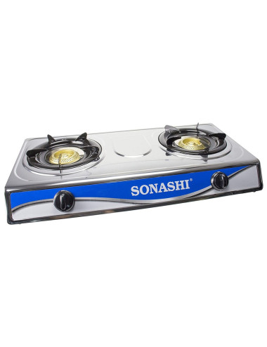 SONASHI TWO GAS BURNER /LPG GAS USE/ DURABLE STAINLESS STEEL BODY