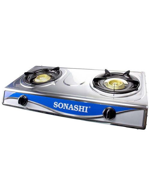 SONASHI TWO GAS BURNER /LPG GAS USE/ DURABLE STAINLESS STEEL BODY