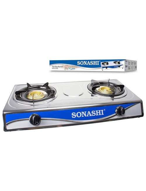 SONASHI TWO GAS BURNER /LPG GAS USE/ DURABLE STAINLESS STEEL BODY