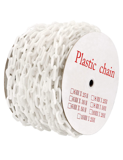YF-PWC PLASTIC WARNING CHAIN WHITE 4 MM x 25 MTR