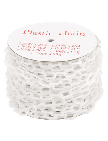 YF-PWC PLASTIC WARNING CHAIN WHITE 3 MM x 50 MTR
