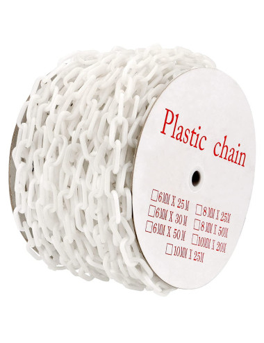 YF-PWC PLASTIC WARNING CHAIN WHITE 3 MM x 50 MTR