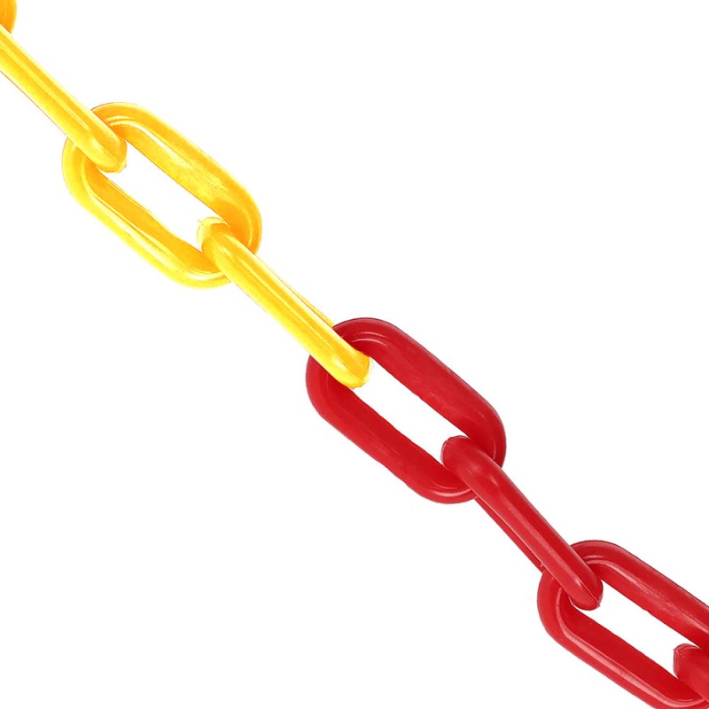 YF-PWC PLASTIC WARNING CHAIN YELLOW/RED 8 MM x 25 MT