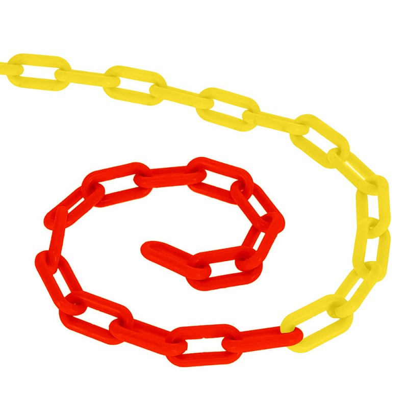 YF-PWC PLASTIC WARNING CHAIN YELLOW/RED 8 MM x 25 MT