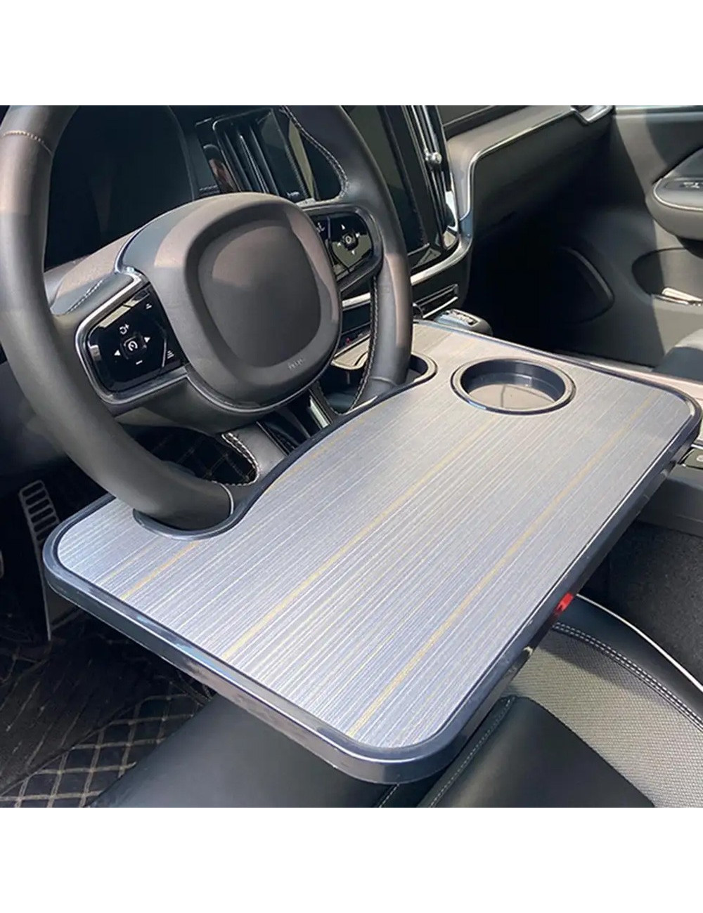 RMX001 STEERING WHEEL DINING TABLE 28*42CM WOOD GRAIN BLACK