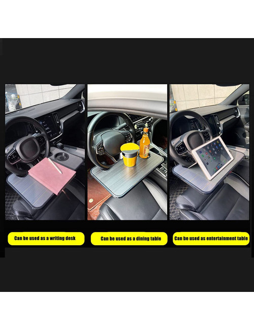 RMX002 STEERING WHEEL DINING TABLE 28*42CM WOOD GRAIN BROWN