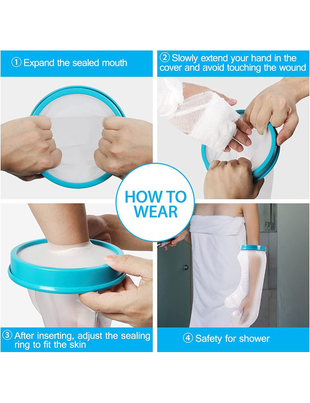 C340650 WATERPROOF CAST/BANDAGE PROTECTOR ADULT STRAIGHT ARM 340*650MM