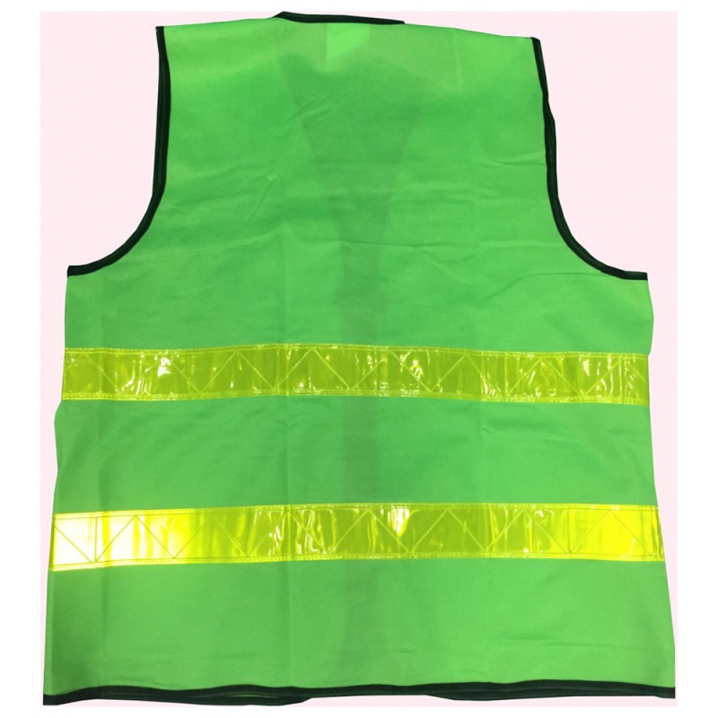 YF-RV-2 REFLECTIVE VEST GREEN H.D. W/3 POCKETS 250GMS