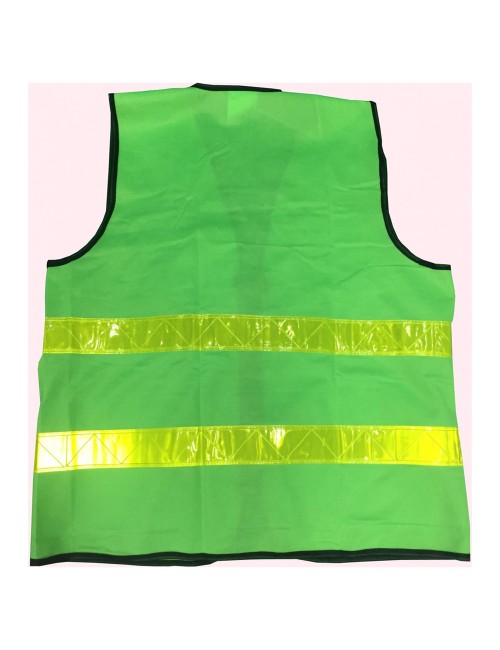 YF-RV-2 REFLECTIVE VEST GREEN H.D. W/3 POCKETS 250GMS