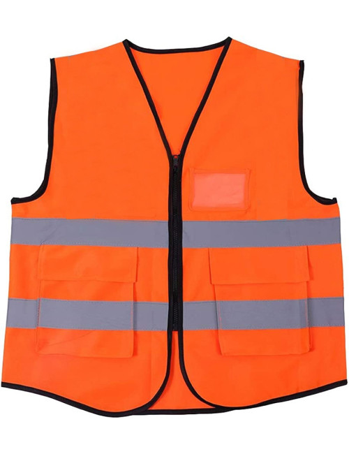 SAFETY VEST WITH 3 POCKET ORANGE 120G