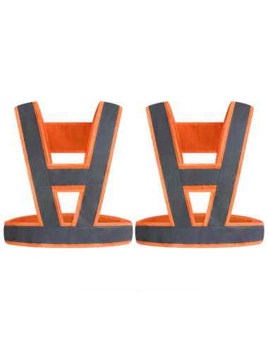 SAFETY VEST ORANGE AND GRAY BRIGHT STRIP REFLECTIVE STRIP 120G