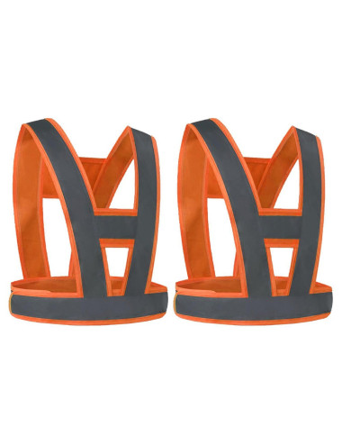 SAFETY VEST ORANGE AND GRAY BRIGHT STRIP REFLECTIVE STRIP 120G