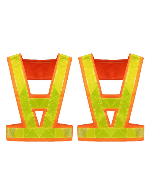 SAFETY VEST ORANGE AND YELLOW BRIGHT STRIP REFLECTIVE STRIP 120G