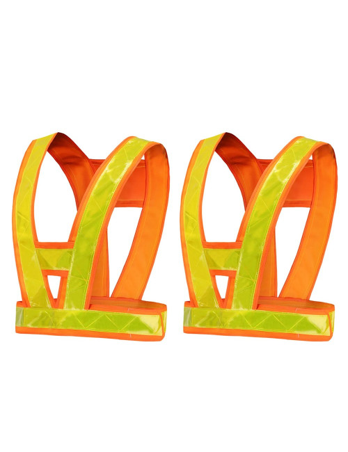 SAFETY VEST ORANGE AND YELLOW BRIGHT STRIP REFLECTIVE STRIP 120G