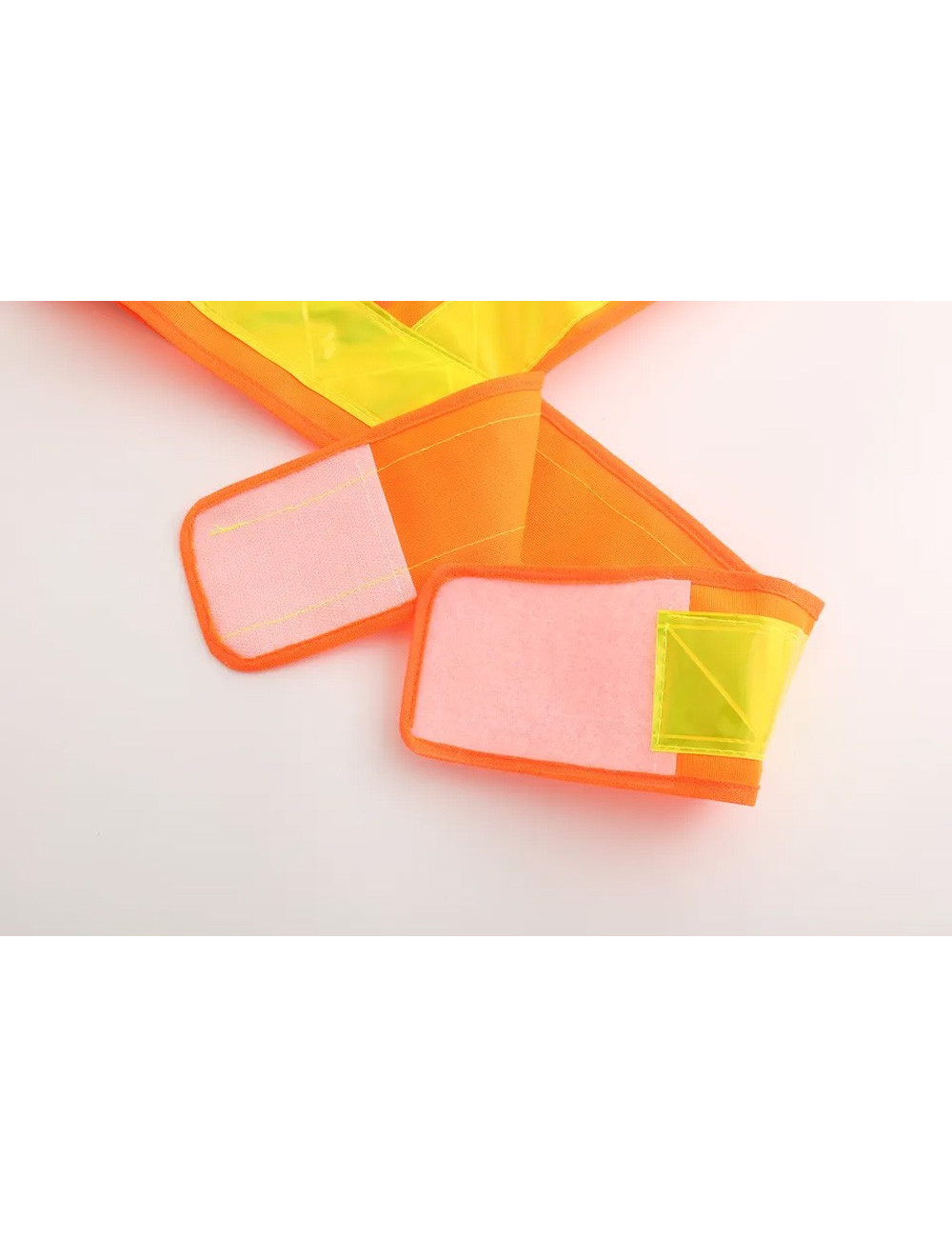 SAFETY VEST ORANGE AND YELLOW BRIGHT STRIP REFLECTIVE STRIP 120G