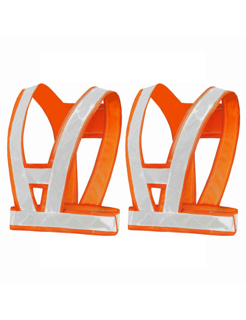 SAFETY VEST ORANGE AND GRAY SHINY BRIGHT STRIP  REFLECTIVE STRIP 120G