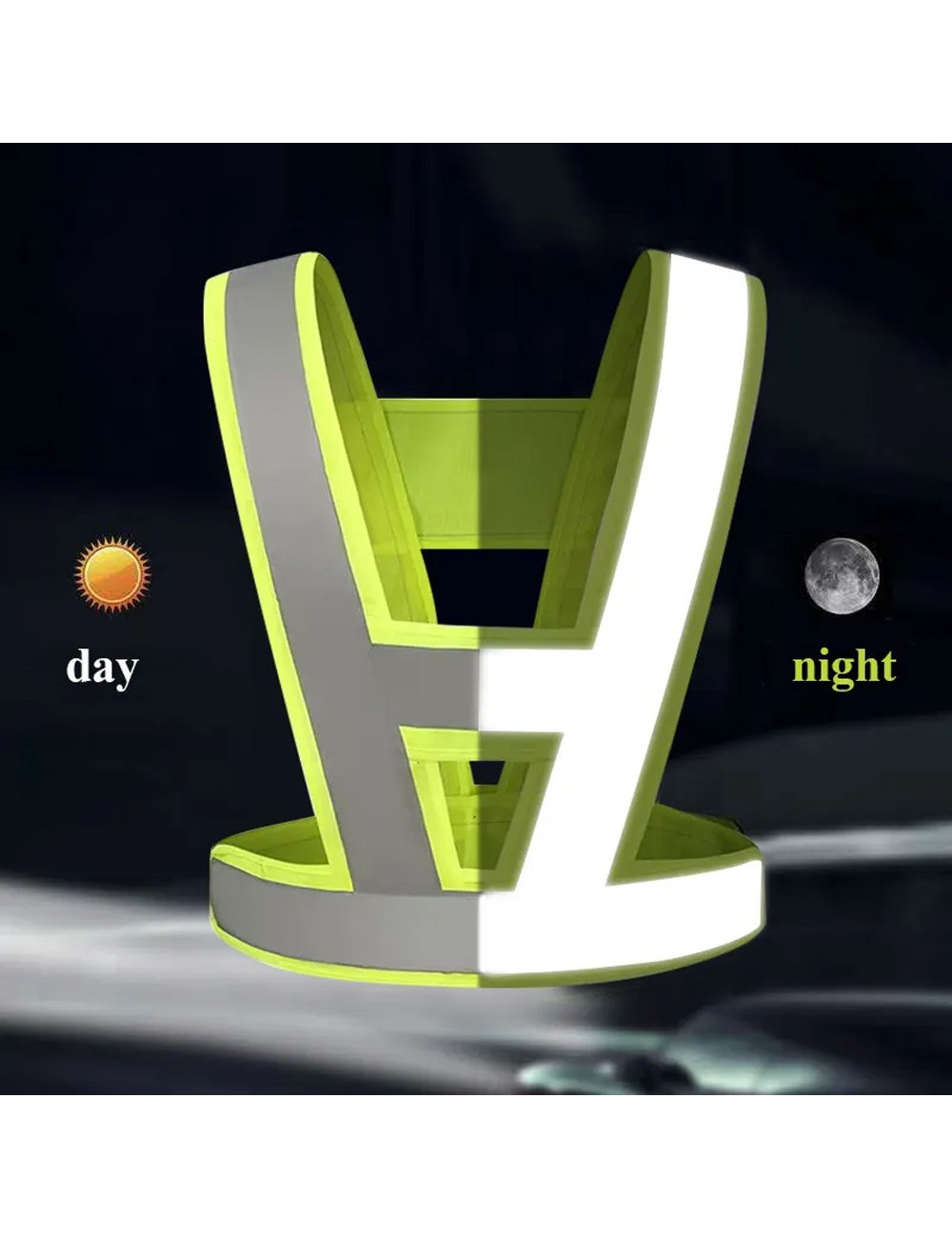 SAFETY VEST GREEN AND GRAY BRIGHT STRIP REFLECTIVE STRIP 120G