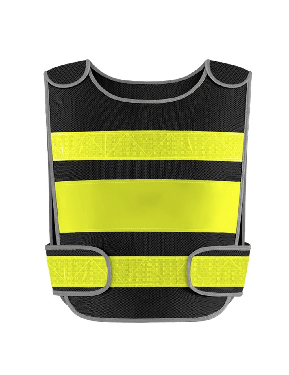 SAFETY VEST NET CLOTH LATTICE BRIGHT REFLECTIVE STRIP 75G BLACK