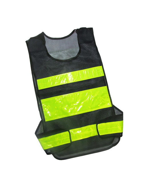 SAFETY VEST NET CLOTH LATTICE BRIGHT REFLECTIVE STRIP 75G BLACK