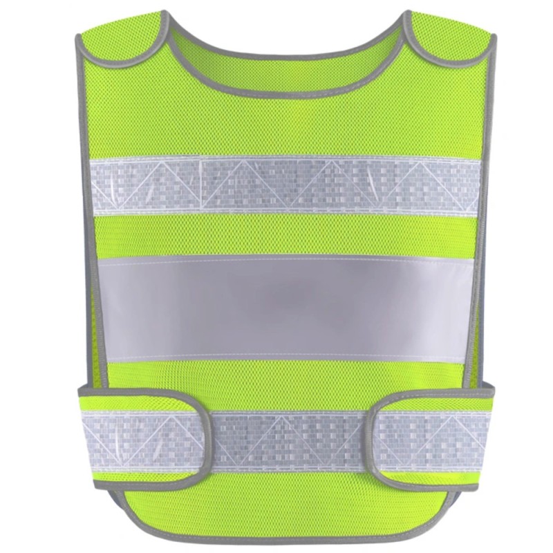 SAFETY VEST NET CLOTH LATTICE BRIGHT REFLECTIVE STRIP VELCRO 75G GREEN
