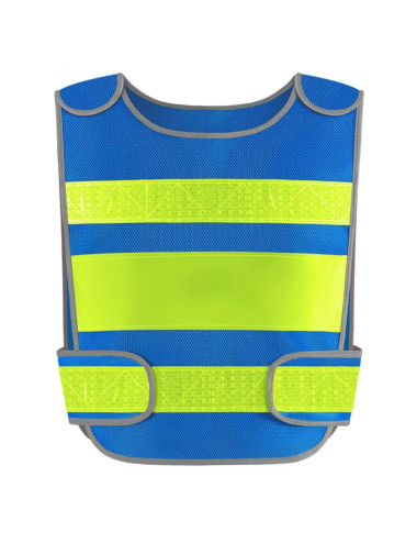 جاكيت سلامة ازرق فسفوري مخرم