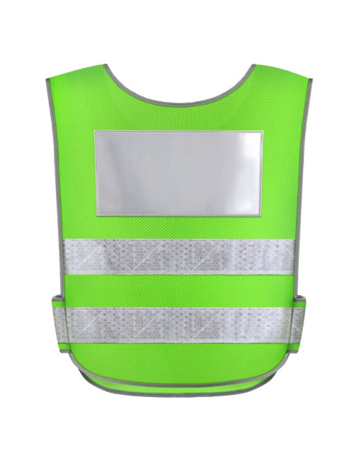 SAFETY VEST NET CLOTH LATTICE BRIGHT REFLECTIVE STRIP VELCRO 75G GREEN SHINY