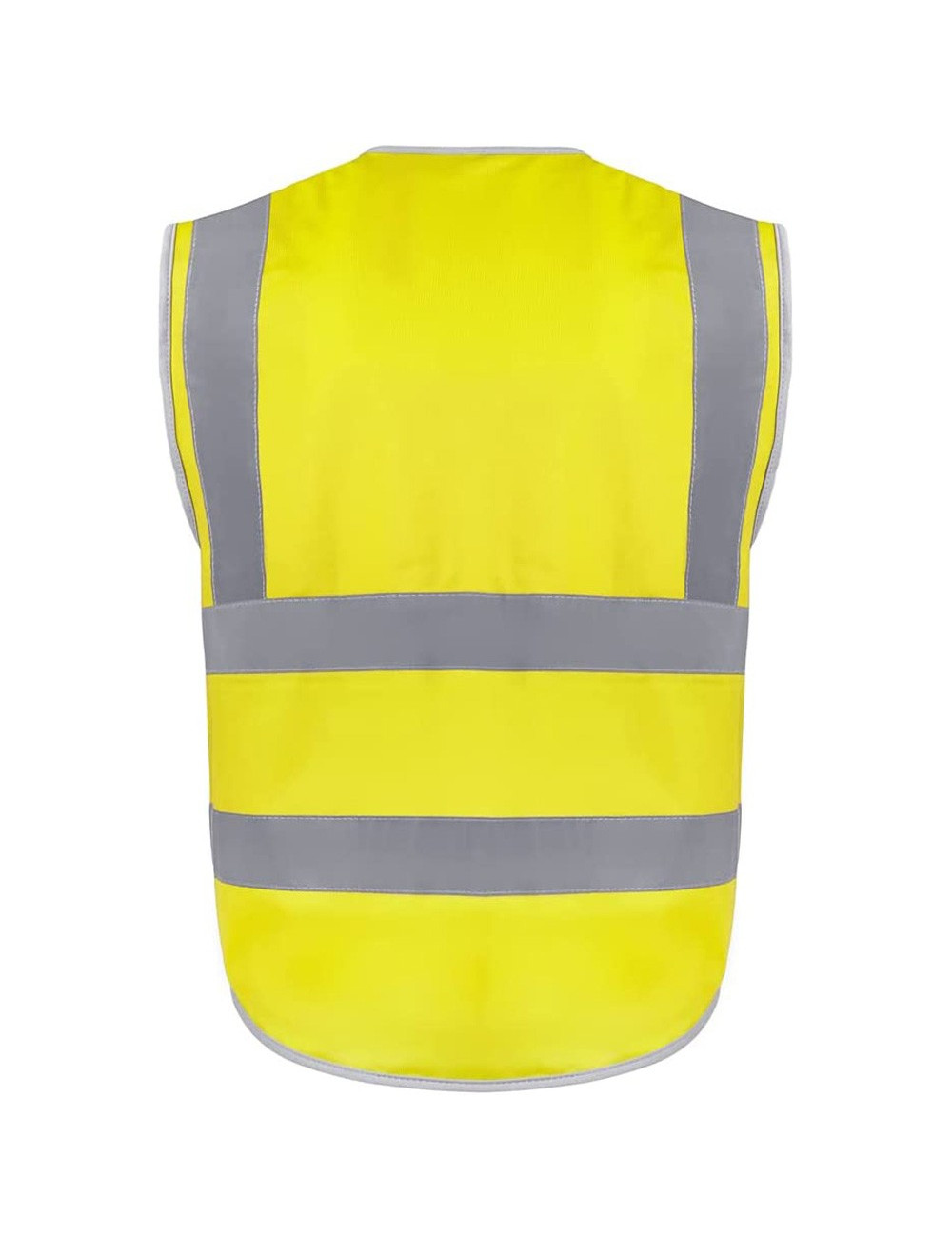 SAFETY VEST WRAP KNITTED FBRIC REFECTIVE BONDED FABRIC BUTTON POCKET WITH SIDE POCKET YELOW 120G