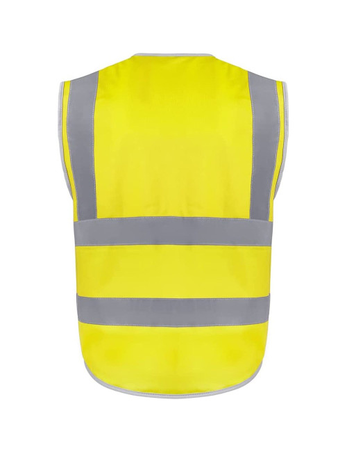 SAFETY VEST WRAP KNITTED FBRIC REFECTIVE BONDED FABRIC BUTTON POCKET WITH SIDE POCKET YELOW 120G