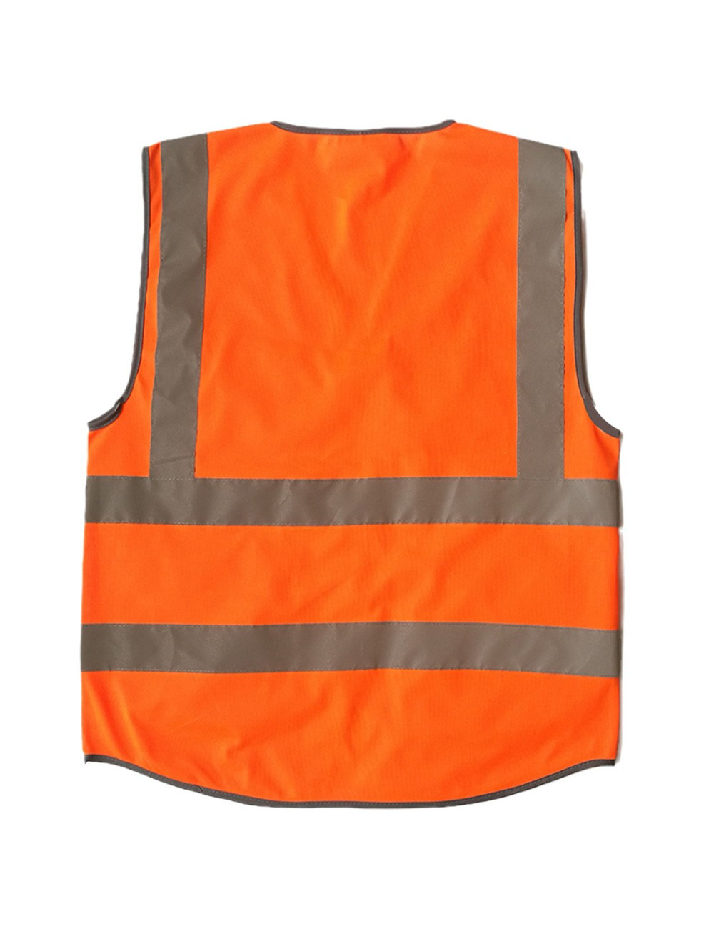 SAFETY VEST WRAP KNITTED FBRIC REFECTIVE BONDED FABRIC BUTTON POCKET WITH SIDE POCKET ORANGE 120G