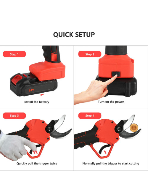 EC-75 CORDLESS BRANCH SCISSORS WITH TWO BATTERY 24 VOLTS