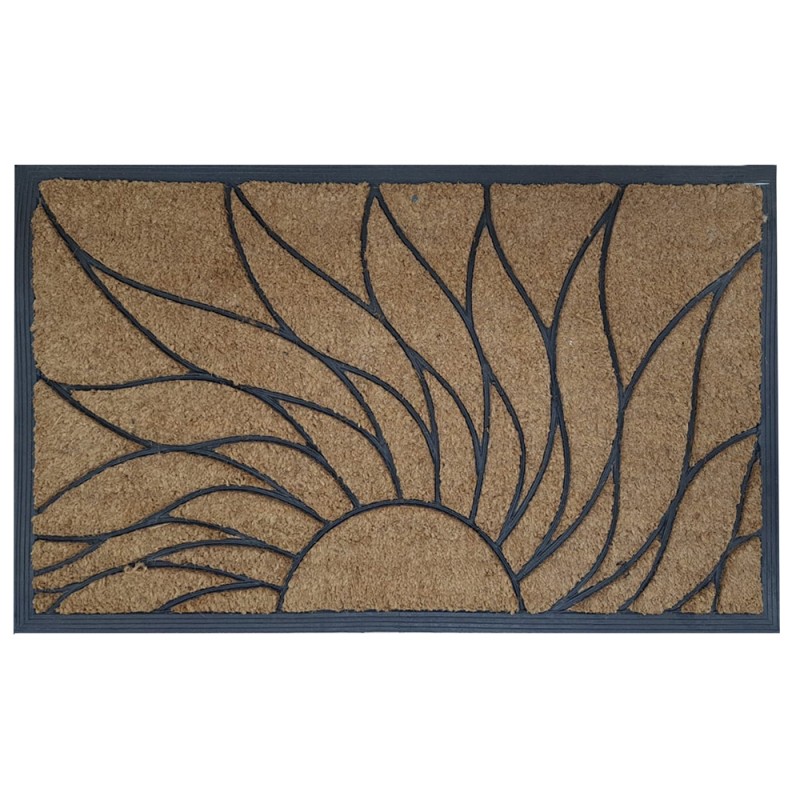 COIR BRUSH DOOR MAT RUBBER MOULDED 60 × 100 CM