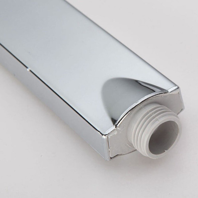 Square shower head with clamp
