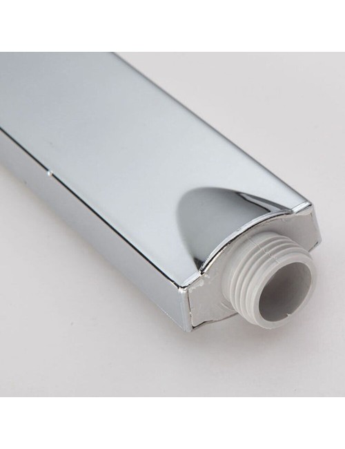 Square shower head with clamp