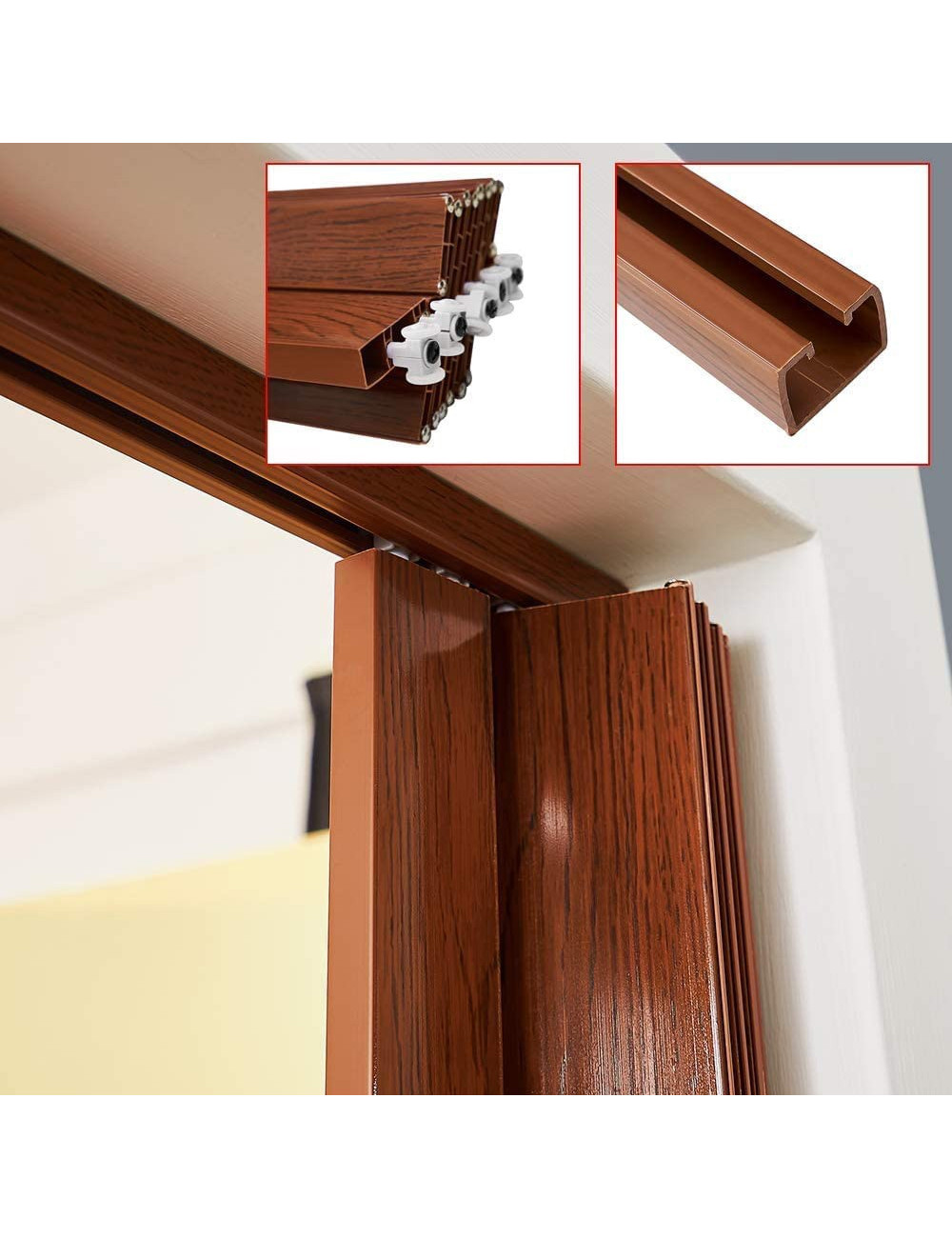 PVC FOLDING DOOR 100 x 210 CM MAHOGANY