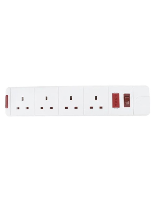 HEAVY DUTY EXTENSION SOCKET 13AMP 4 WAY WITH SWITCHED & FUSED WITHOUT CABLE