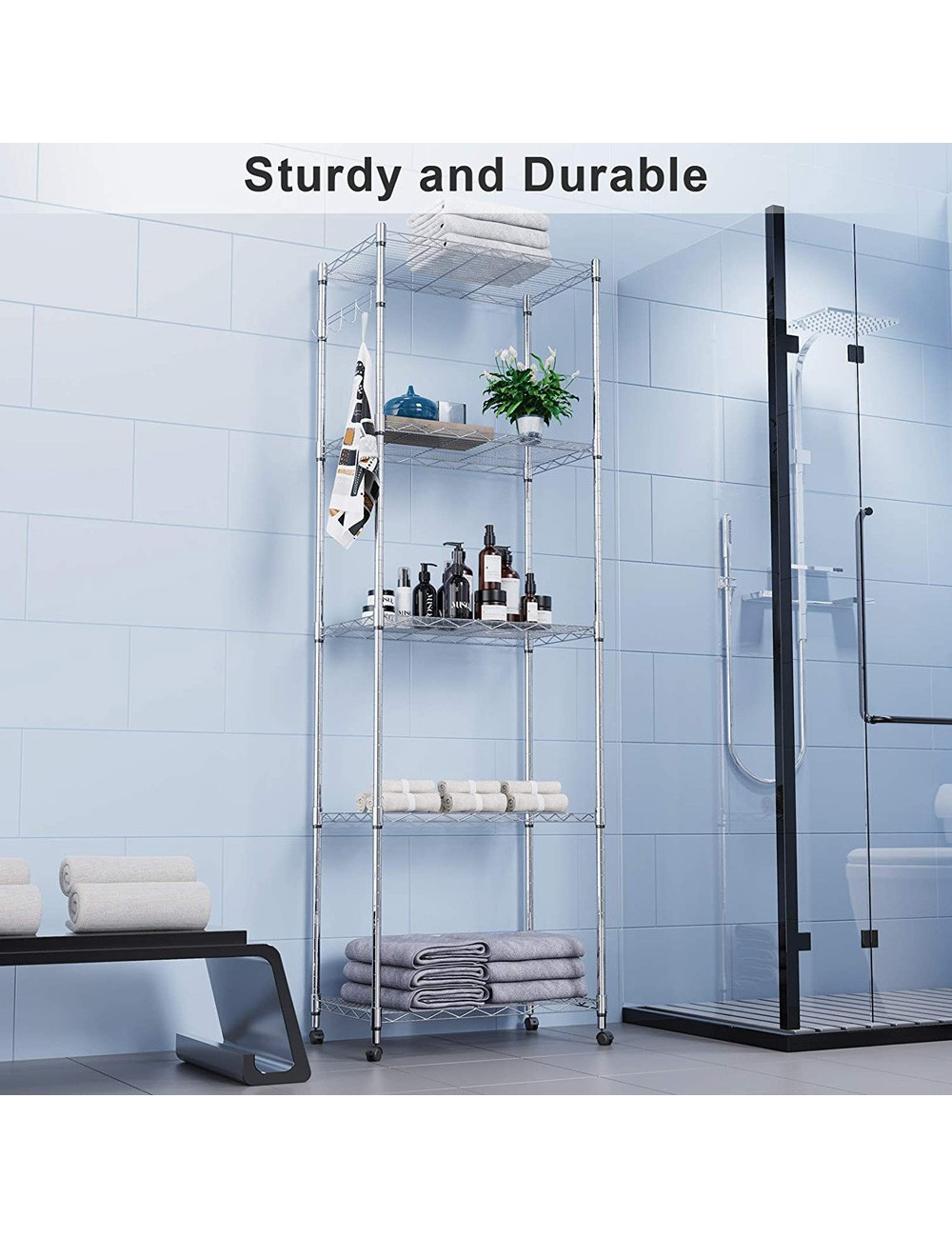 YL-01-1 CHROME WIRE SHELF 120 x 45 x 180 CM