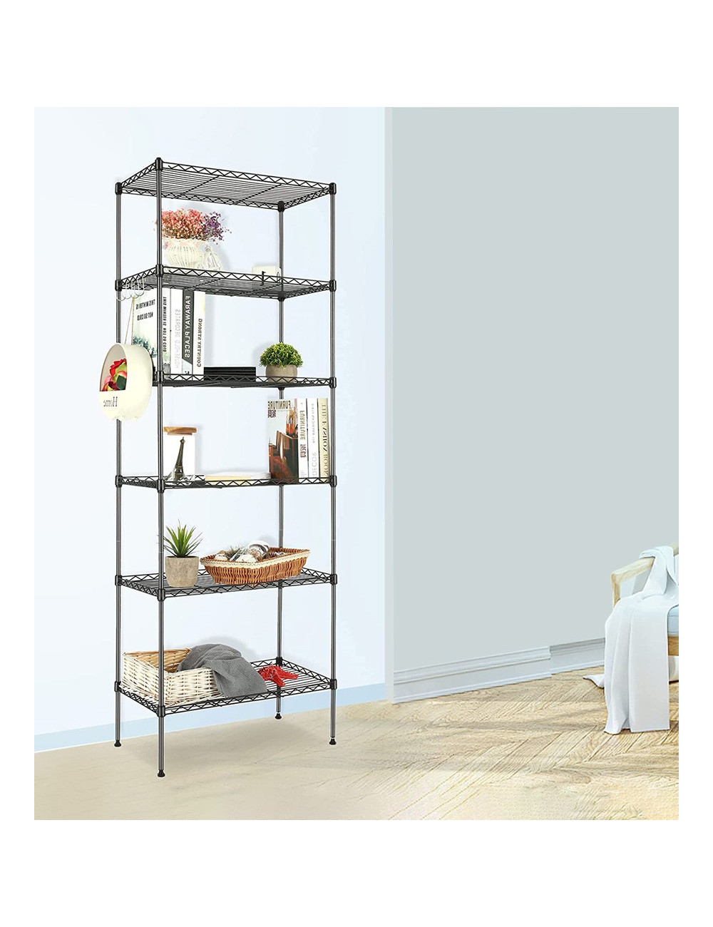 YL-01-2PC 90 X 45 X 180 CM رف اسود CHN