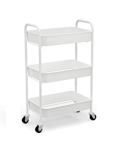 رف متحرك 4 طابق ابيض 106 × 45 × 30 سانتي